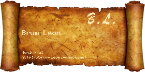 Brum Leon névjegykártya